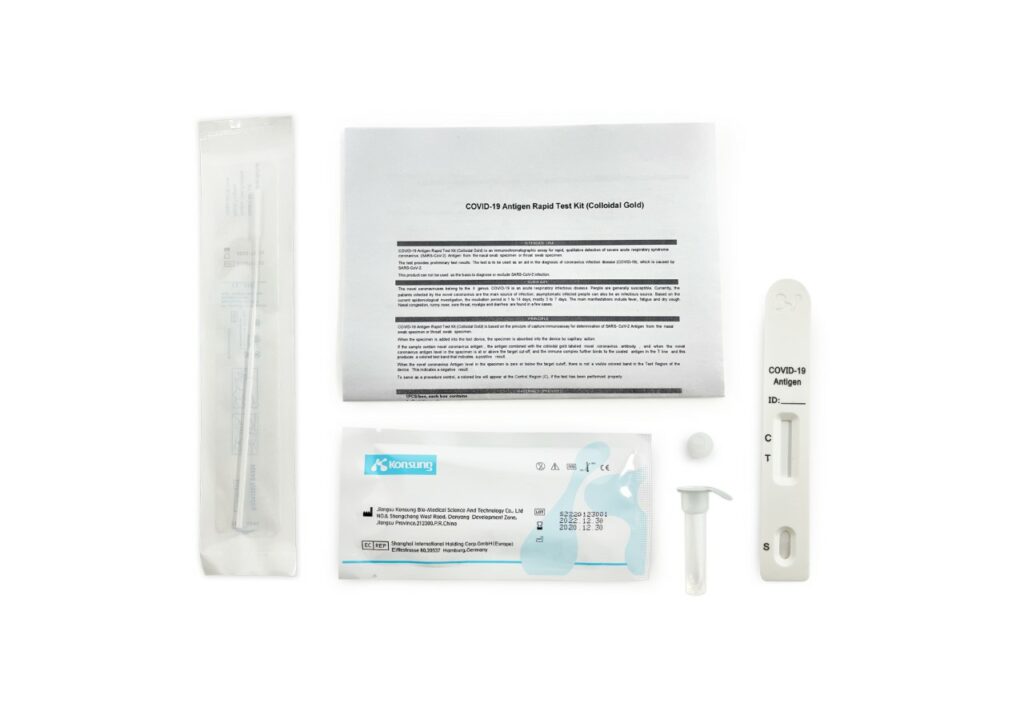 Bestandteile des COVID-19 Antigen Rapid Test Kit (Colloidal Gold)