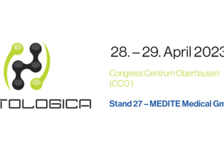 HISTOLOGICA Logo, 28. - 29. April 2023, Congress Centrum Oberhausen (CCO), Stand 27 - MEDITE Medical GmbH